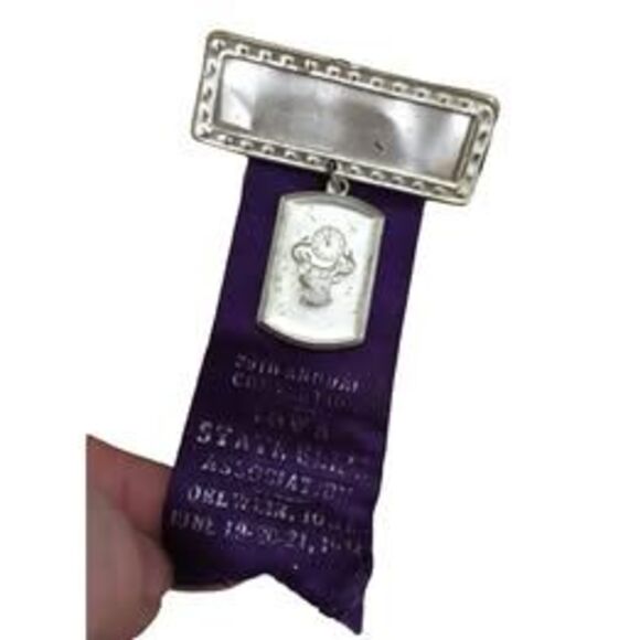 1934 Iowa Elks Lodge Ribbon Badge, 29th Annual State Convention, Oelwein - Picture 1 of 4